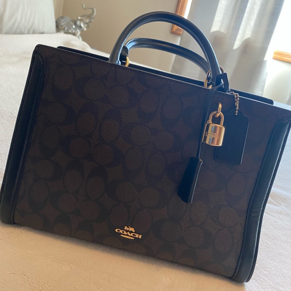 Brown/Black Coach Tote
